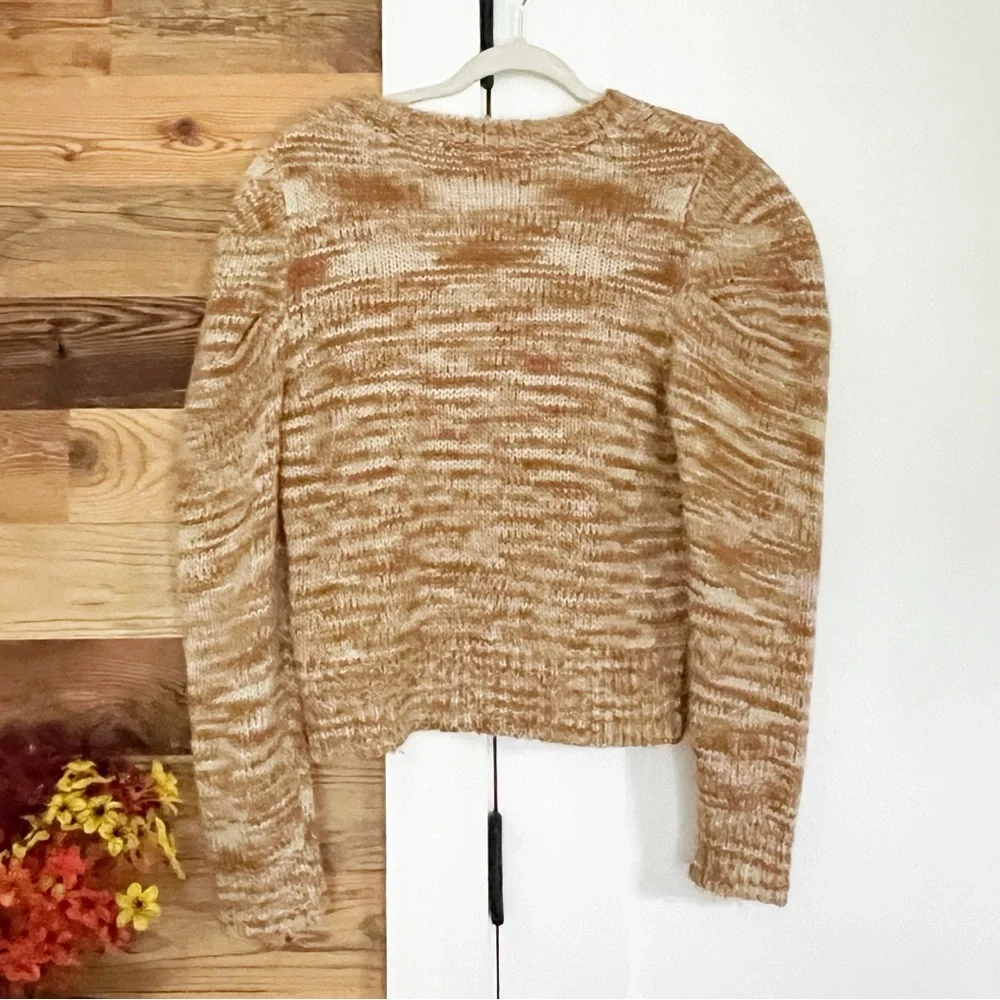 En Saison Puff Sleeve Space Crew Cardigan